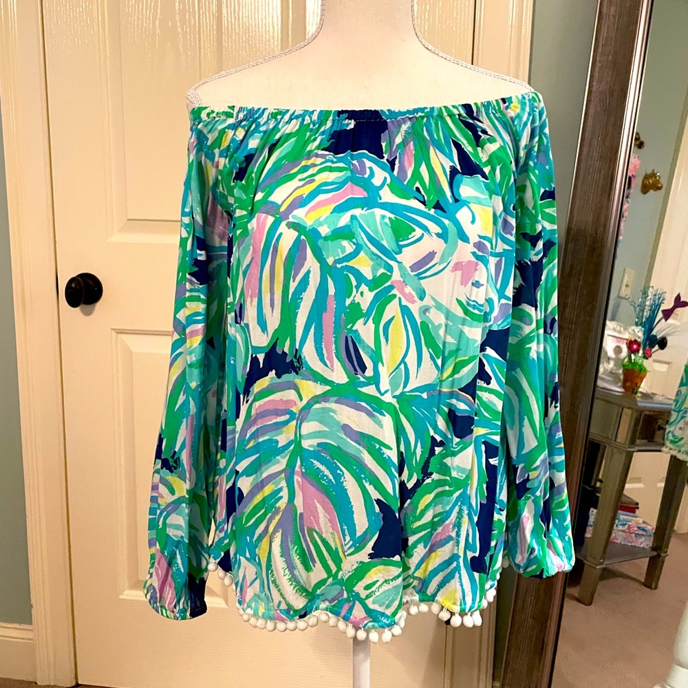 Lilly Pulitzer Off The Shoulder Print Top